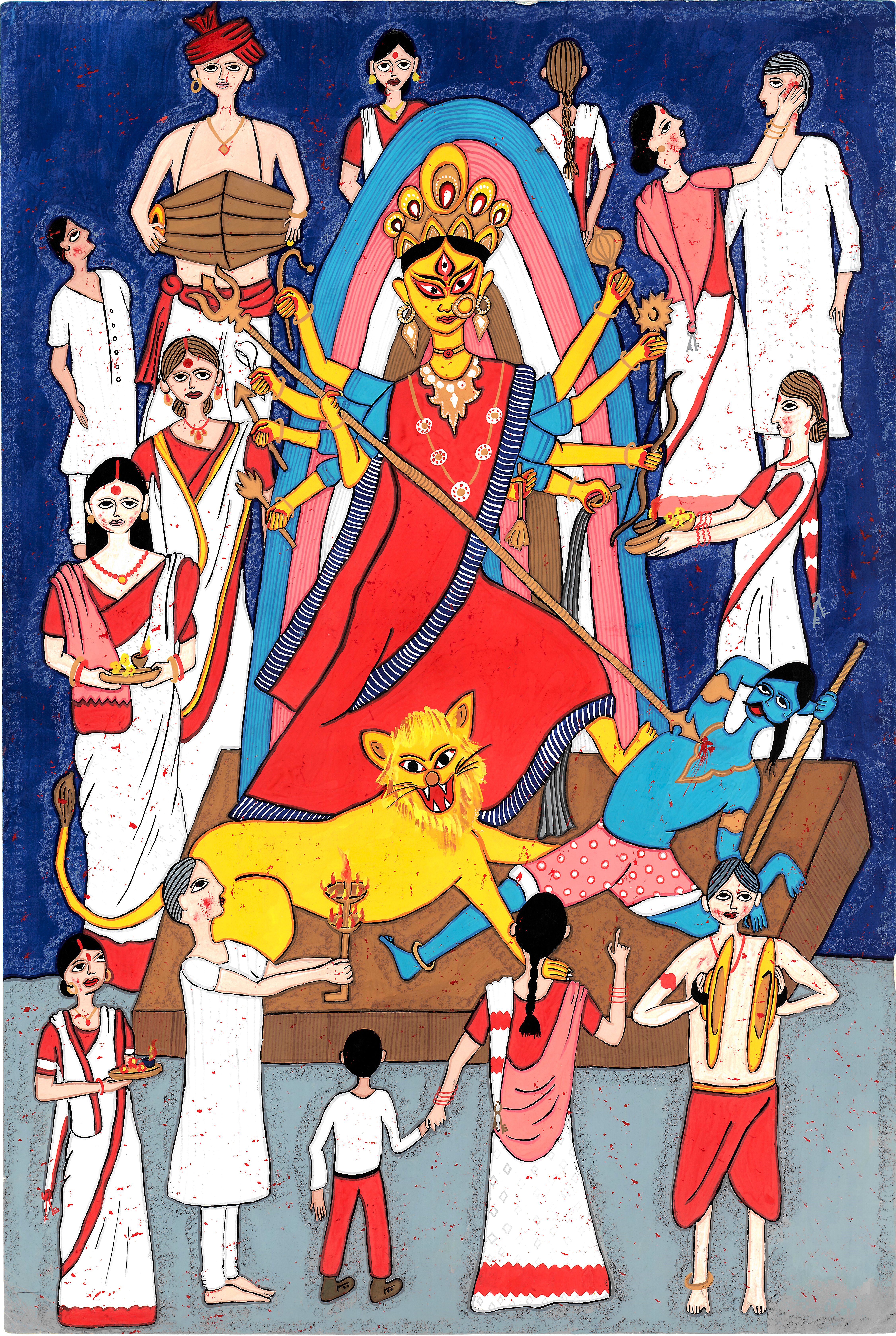 Madurai'S Pride - Temple | Watercolor On Paper | By Rohini R Sundar |  Exotic India Art